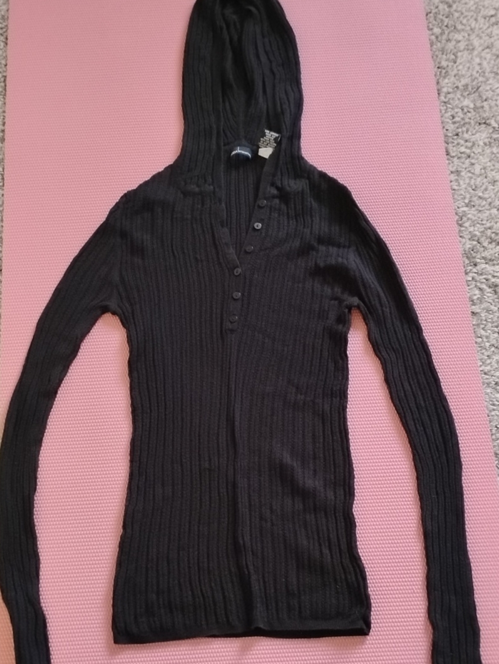 Moda International Black Henley Sweater